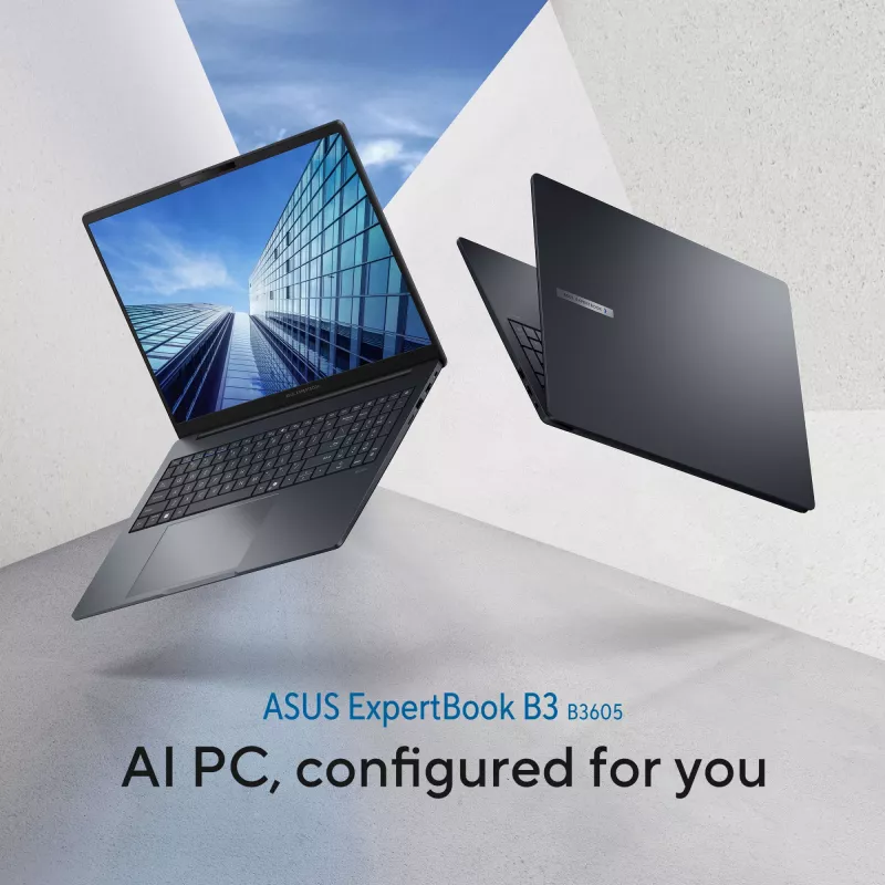 ASUS ExpertBook B3 B3605CCA-MB0370X Intel Core Ultra 5 225H Laptop 40.6 cm (16 inch) WUXGA 16 GB DDR5-SDRAM 512 GB SSD Wi-Fi 6E (802.11ax) Windows 11 Pro US International Black, Grey