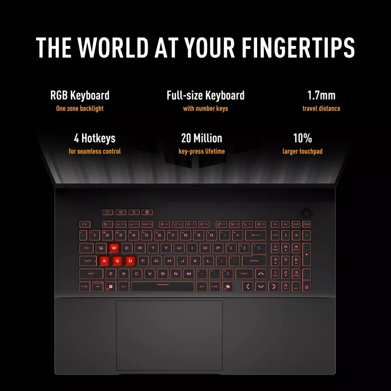 ASUS TUF Gaming A18 FA808UM-S8069W AMD Ryzen™ 7 260 Laptop 45.7 cm (18 inch) WUXGA 16 GB DDR5-SDRAM 512 GB SSD NVIDIA GeForce RTX 5060 Wi-Fi 6E (802.11ax) Windows 11 Home Dutch Grey