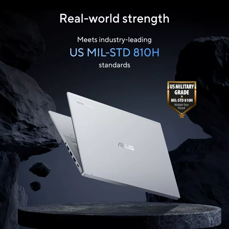 ASUS Chromebook Plus Enterprise CB54 CB5403CMA-QM0916 Intel Core Ultra 7 155U 35.6 cm (14 inch) Touchscreen WQXGA 16 GB LPDDR5x-SDRAM 256 GB SSD Wi-Fi 6E (802.11ax) ChromeOS US International Silver