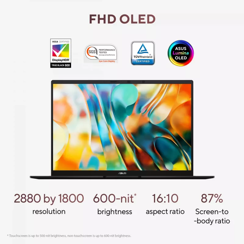 ASUS Zenbook 14 OLED UM3406GA-QD031W Copilot+ PC AMD Ryzen™ AI 7 445 Laptop 35.6 cm (14 inch) WUXGA 32 GB LPDDR5x-SDRAM 1 TB SSD Wi-Fi 6E (802.11ax) Windows 11 Home Dutch Black