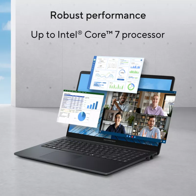 ASUS ExpertBook B1 B1503CVA-S78423X Intel Core 7 150U Laptop 39.6 cm (15.6 inch) Full HD 16 GB DDR5-SDRAM 512 GB SSD Wi-Fi 6E (802.11ax) Windows 11 Pro US International Grey