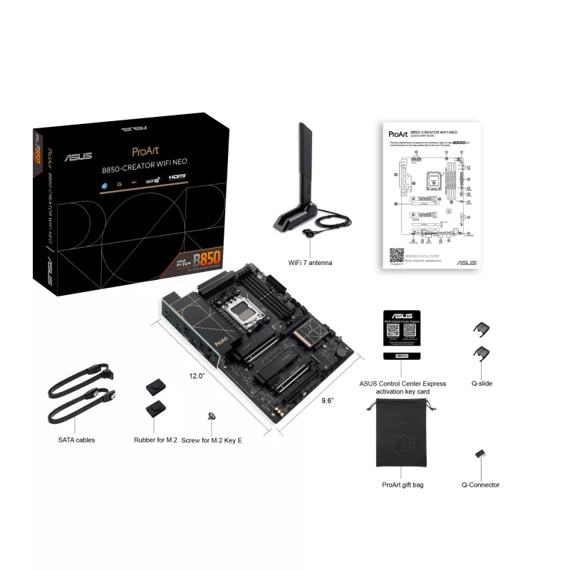 Motherboard ASUS PROART B850-CREATOR WiFi NEO — AMD B850, Socket AM5, ATX, DDR5, 4 DIMM, 256 GB, Wi‑Fi 7, 5Gb Ethernet