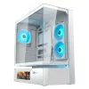 COUGAR CFV235 Vision midi tower PC case — ARGB, 9.16 inch (23.3 cm) LCD, tempered glass, white, supports ATX/Micro-ITX, 2x3.5 inch + 2x2.5 inch