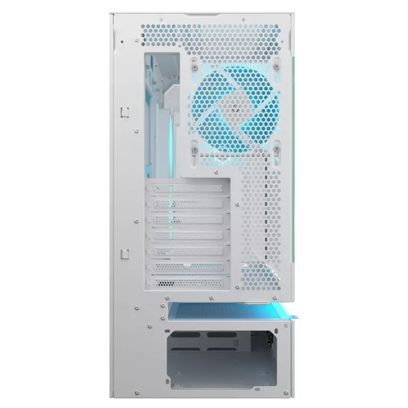 COUGAR CFV235 Vision midi tower PC case — ARGB, 9.16 inch (23.3 cm) LCD, tempered glass, white, supports ATX/Micro-ITX, 2x3.5 inch + 2x2.5 inch