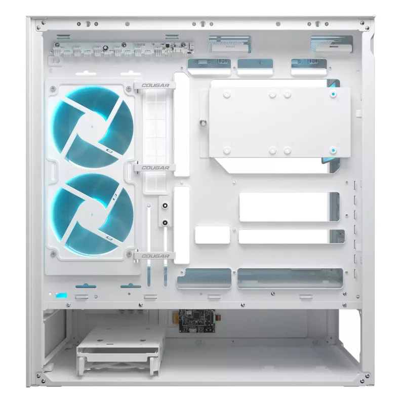 COUGAR CFV235 Vision midi tower PC case — ARGB, 9.16 inch (23.3 cm) LCD, tempered glass, white, supports ATX/Micro-ITX, 2x3.5 inch + 2x2.5 inch