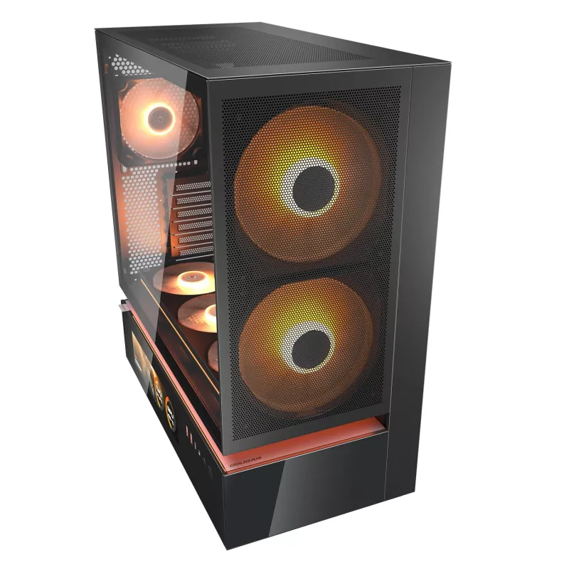 COUGAR PC Midi Tower Case CFV235 Vision — ARGB, 9.16 inch (23.3 cm) LCD 1920×462, Mesh, Front 2×160 mm, Rear 1×120 mm, Black
