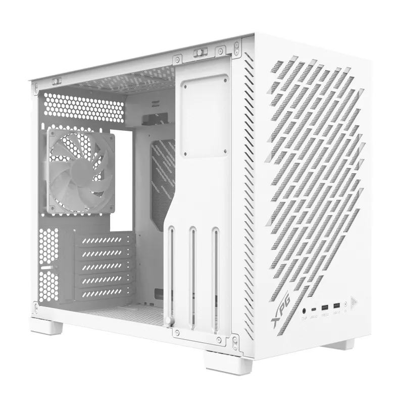 XPG VALOR AIR NANO MID-TOWER CHASSIS - White, Midi Tower, PC, White, micro ATX, Mini-ITX, SPCC, 17 cm