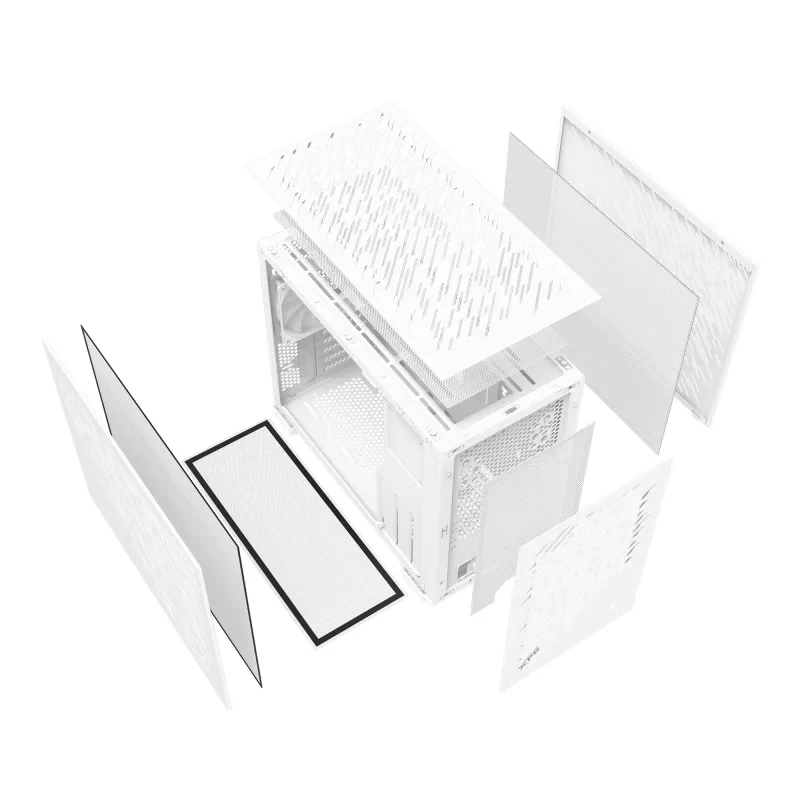 XPG VALOR AIR NANO MID-TOWER CHASSIS - White, Midi Tower, PC, White, micro ATX, Mini-ITX, SPCC, 17 cm