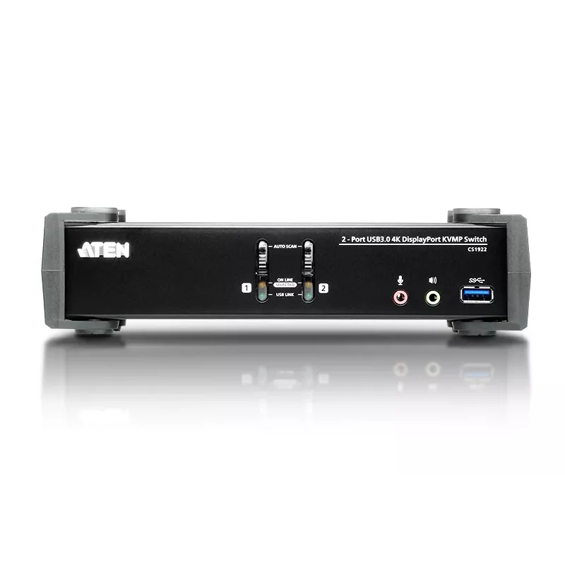 ATEN 2-Port USB 3.1 Gen 1 4K DisplayPort 1.2 KVMP™ Switch with Audio (KVM cables included)