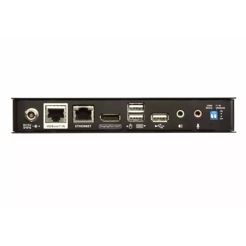 ATEN USB DisplayPort HDBaseT2.0 KVM Extender, Transmitter & receiver, Wired, 150 m, Cat5e, Cat6, Cat6a, 4096 x 2160 pixels, Black