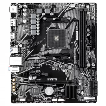 GIGABYTE A520M H ARGB Motherboard - Supports AMD Ryzen 5000 Series CPUs, up to 5100MHz DDR4 (OC), PCIe 3.0 x4 M.2, 1 GbE LAN, USB 3.2 Gen 1