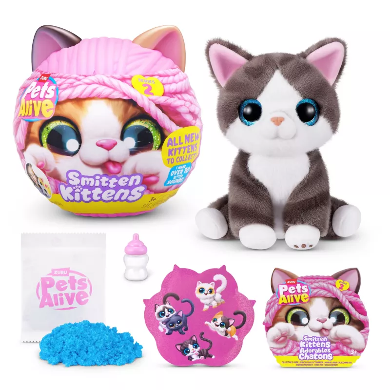 Toy cat Zuru Pets Alive Smitten Kittens Series 2 — interactive sounding toy, for ages 3+, AAA batteries