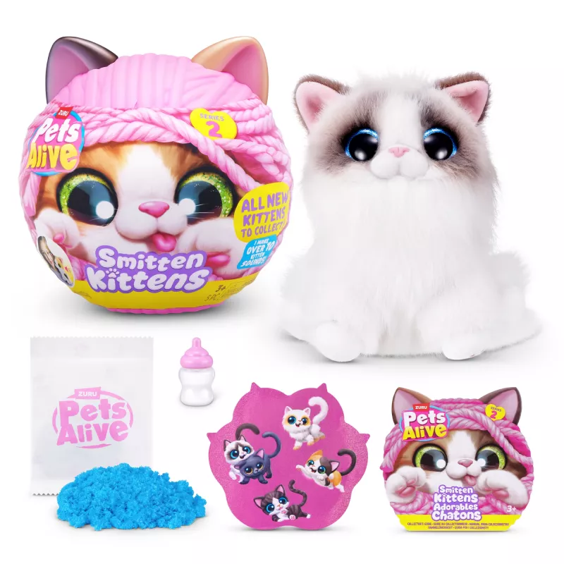 Toy cat Zuru Pets Alive Smitten Kittens Series 2 — interactive sounding toy, for ages 3+, AAA batteries