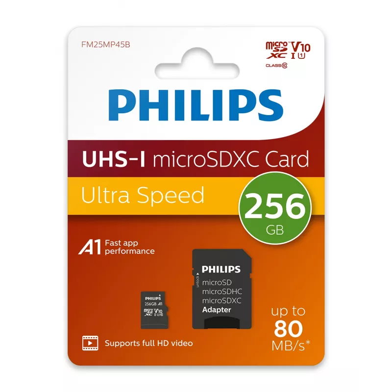 Philips FM25MP45B/00 memory card 256 GB MicroSDHC UHS-I Class 10