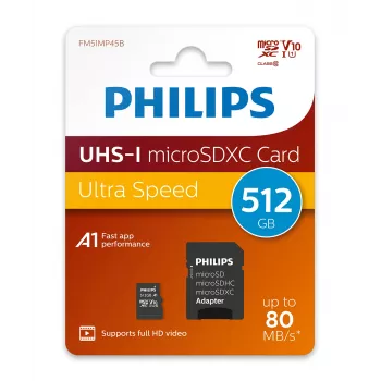 Philips FM51MP45B/00 memory card 512 GB MicroSDHC UHS-I Class 10