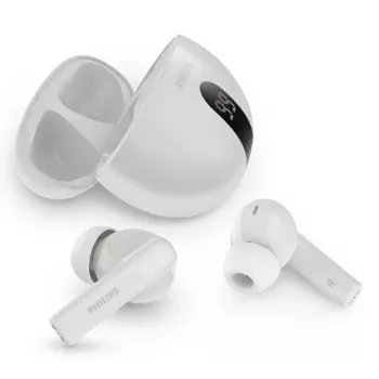 Wireless in-ear headset Philips TAT2520WT/00 — Bluetooth, for calls and music, 20–20000 Hz, 10 m range, white, 40 g