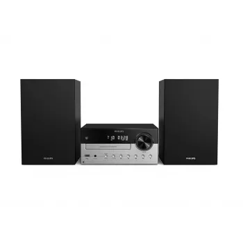 Home audio micro system Philips TAM4205M2/12 — 80 W RMS, 2-way speakers, Bluetooth, FM, LED display, tray disc loading (Black/Silver)