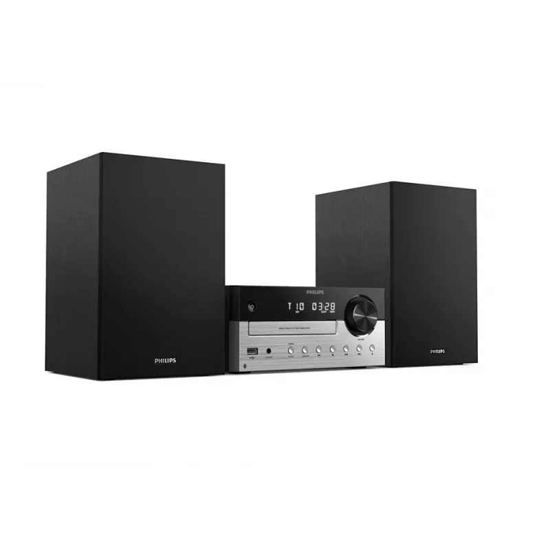 Home audio micro system Philips TAM4205M2/12 — 80 W RMS, 2-way speakers, Bluetooth, FM, LED display, tray disc loading (Black/Silver)