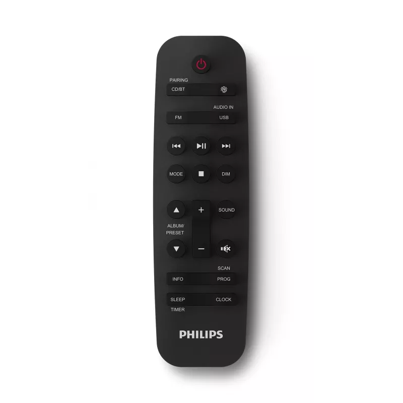 Home audio micro system Philips TAM4205M2/12 — 80 W RMS, 2-way speakers, Bluetooth, FM, LED display, tray disc loading (Black/Silver)