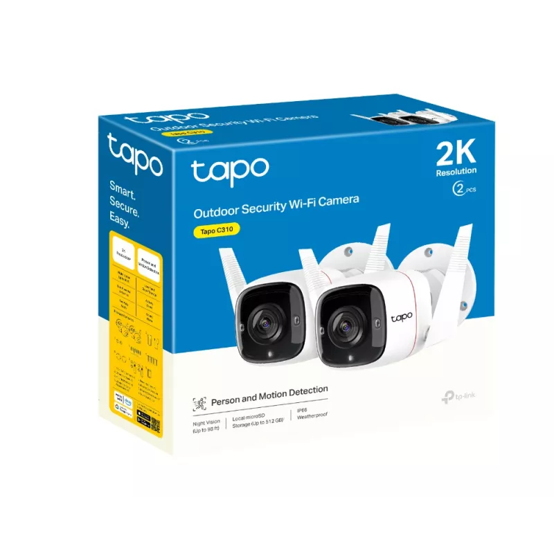 TP-Link Tapo Outdoor Security Wi-Fi Camera, IP security camera, Outdoor, Wired & Wireless, CE, NCC, Wall, White
