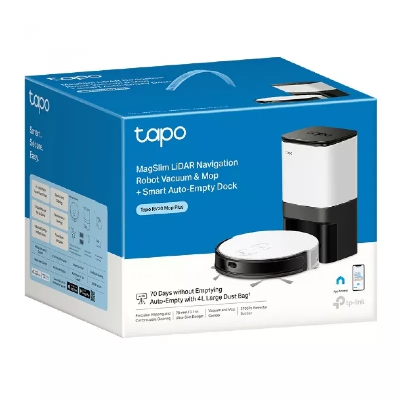 TP-Link Tapo RV20 Mop Plus 0.35 L Black, White
