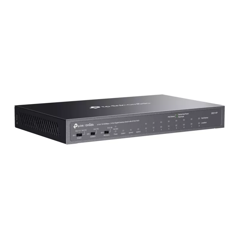 TP-Link Omada DS111P network switch Unmanaged Fast Ethernet (10/100) Power over Ethernet (PoE) Black