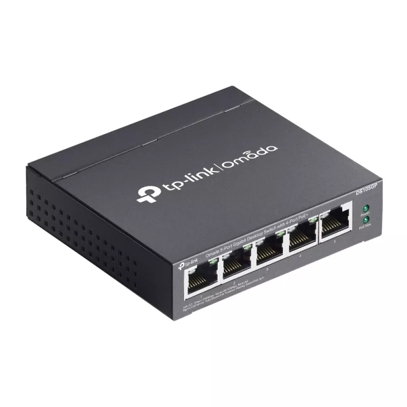 TP-Link Omada DS105GP network switch Unmanaged Gigabit Ethernet (10/100/1000) Power over Ethernet (PoE) Black