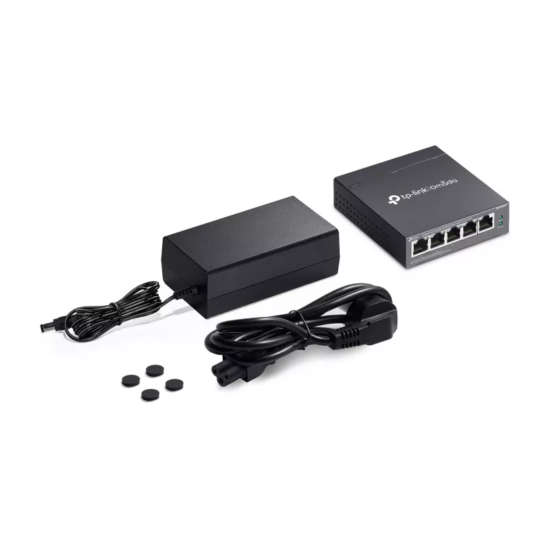 TP-Link Omada DS105GP network switch Unmanaged Gigabit Ethernet (10/100/1000) Power over Ethernet (PoE) Black
