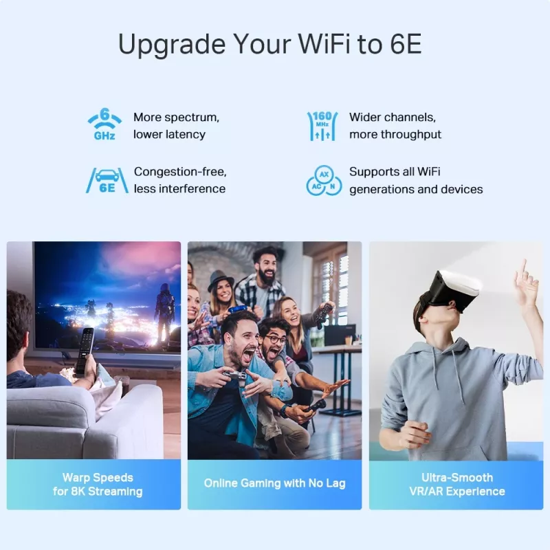 Mesh router TP-Link AXE5400 Tri-Band 2.4 GHz 5 GHz 6 GHz Wi-Fi 6E