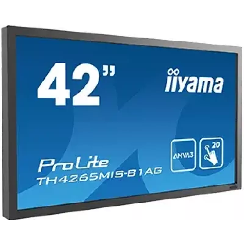 Computer monitor IIYAMA ProLite TH4265MIS-B1AG, 42 inch (106.7 cm), Full HD 1920×1080, LED touchscreen, 6.5 ms, 16:9, speakers, VESA, black