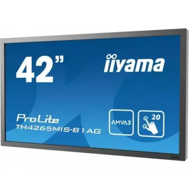 Computer monitor IIYAMA ProLite TH4265MIS-B1AG, 42 inch (106.7 cm), Full HD 1920×1080, LED touchscreen, 6.5 ms, 16:9, speakers, VESA, black