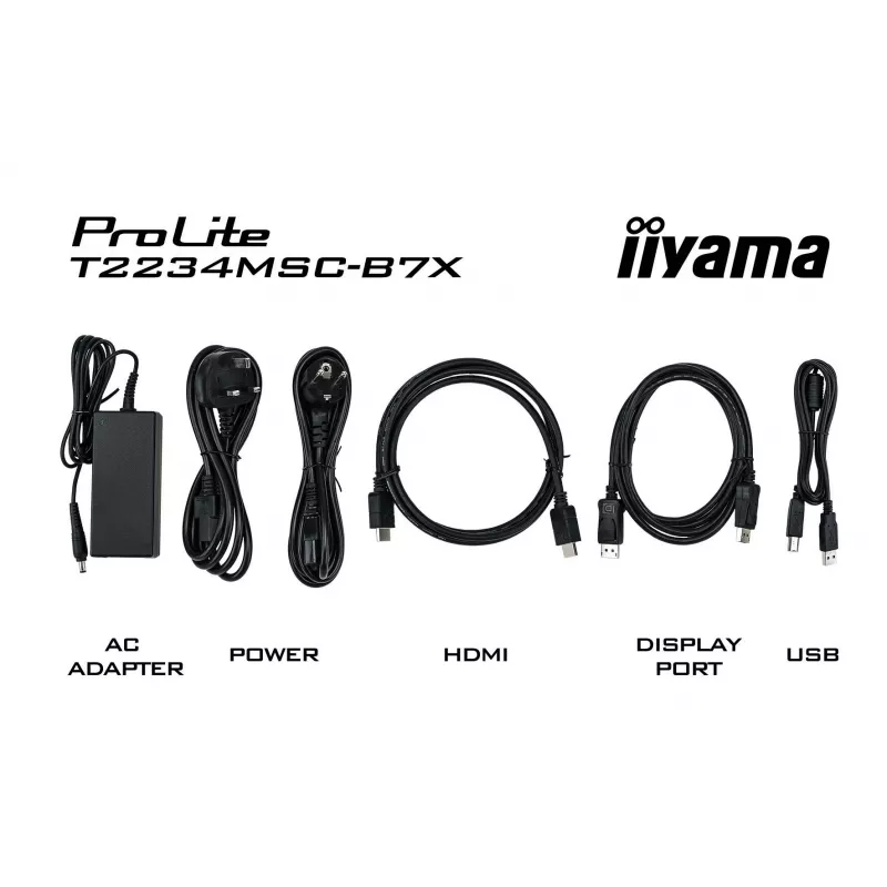 iiyama ProLite T2234MSC-B7X computer monitor 54.6 cm (21.5 inch) 1920 x 1080 pixels Full HD Touchscreen Black