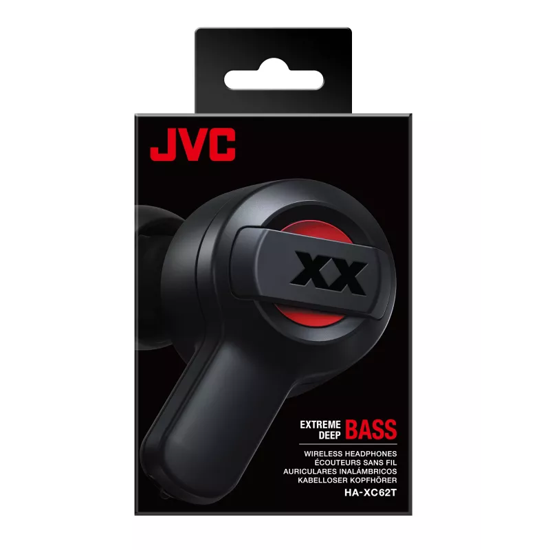 JVC XX Deep Bass Wireless Earbuds Black, True Wireless Stereo (TWS), 20 - 20000 Hz, Calls/Music, 8.8 g, Headset, Black, Red
