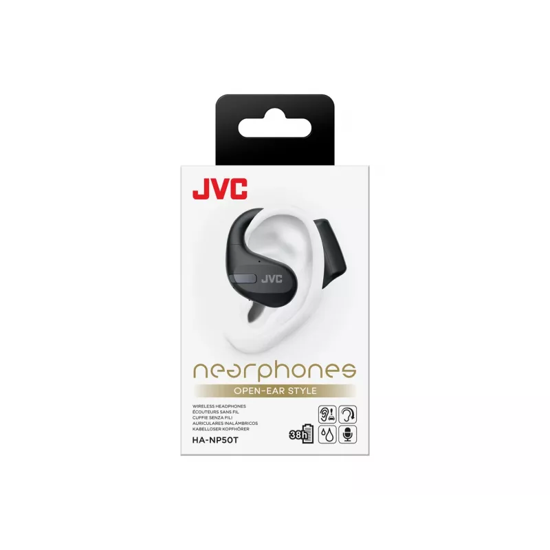 JVC HA-NP50T-B-U Nearphone TWS Black, True Wireless Stereo (TWS), 20 - 20000 Hz, Calls/Music, 16 g, Headset, Black