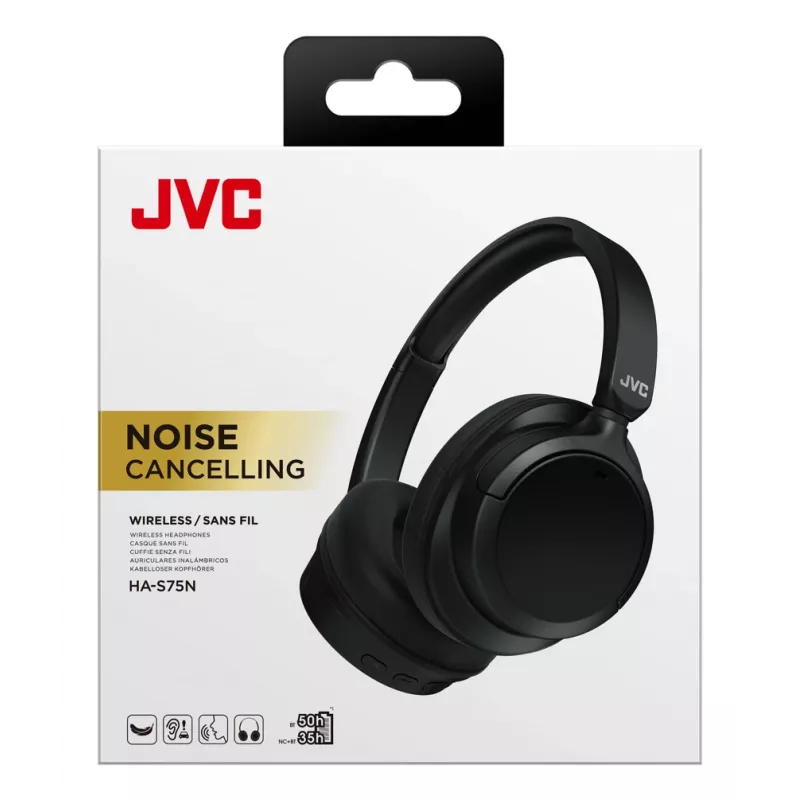JVC Over Ear Noise Cancelling Headset Wireless Head-band Calls/Music USB Type-C Bluetooth Black