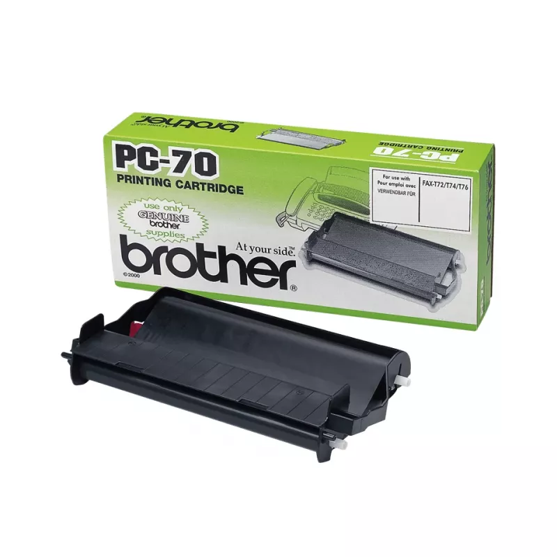 Fax cartridge Brother PC70 — black, 140 pages, compatible with FAXT72/74/76/78/7 Plus/92/94/96/98