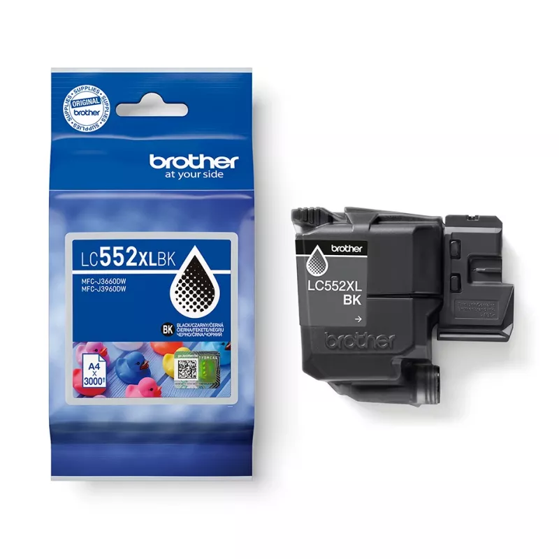 Ink cartridge Brother LC552XLBK Original Black pigment ink, single pack, yield approx. 3000 pages