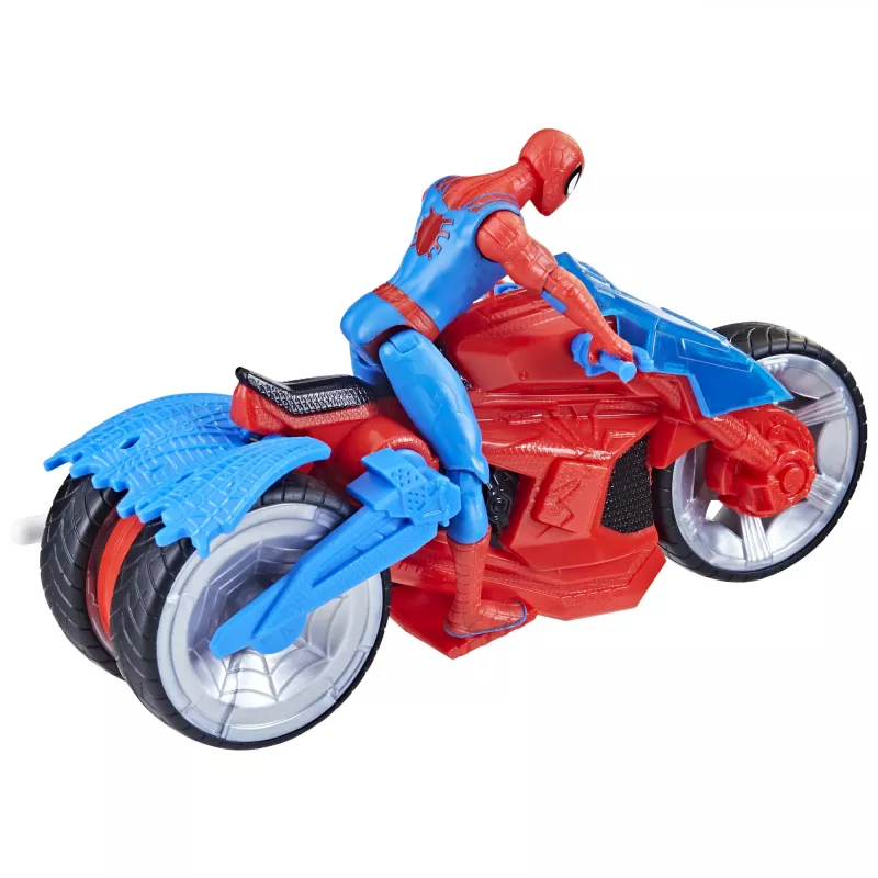 Marvel Spider-Man Spider-Man Web Blast Cycle Kids Playset with Poseable Spider-Man Action Figure