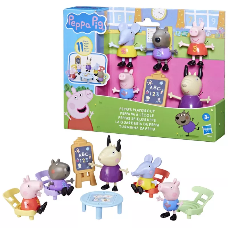 Hasbro Peppa Pig Playgroup Playset with 5 Figures and 6 Accessories, Preschool Toys for 3 Year Old Girls and Boys and Up
