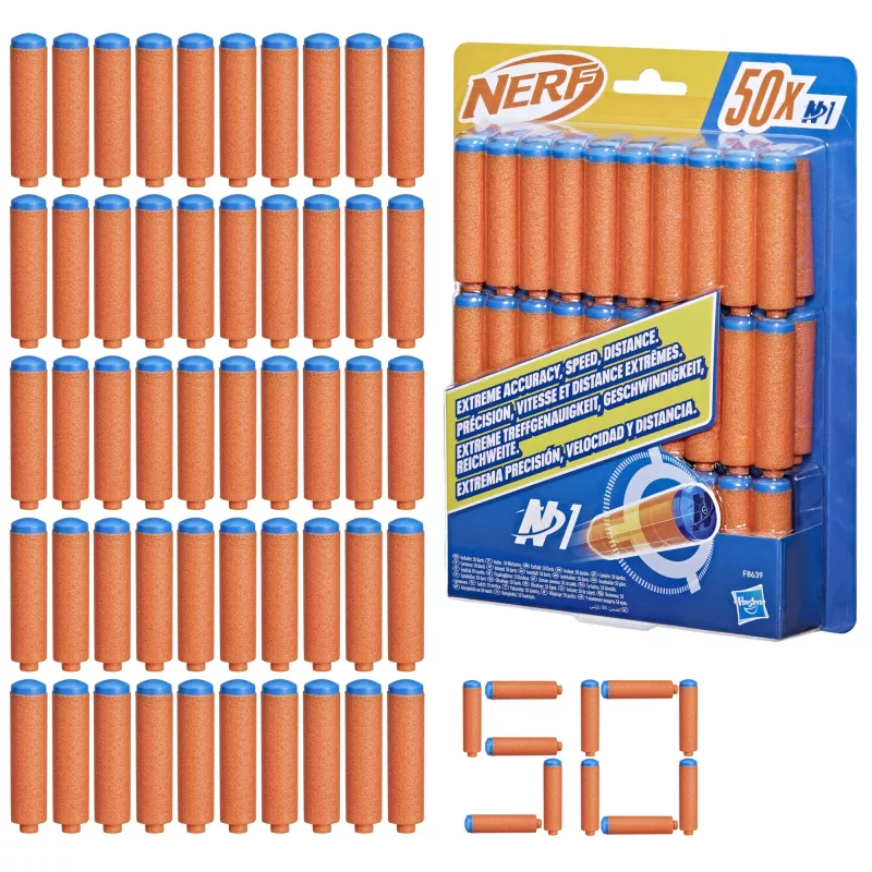 Nerf N Series N1-Darts 50x, Refill, 8 yr(s), 50 pc(s), Blue, Orange