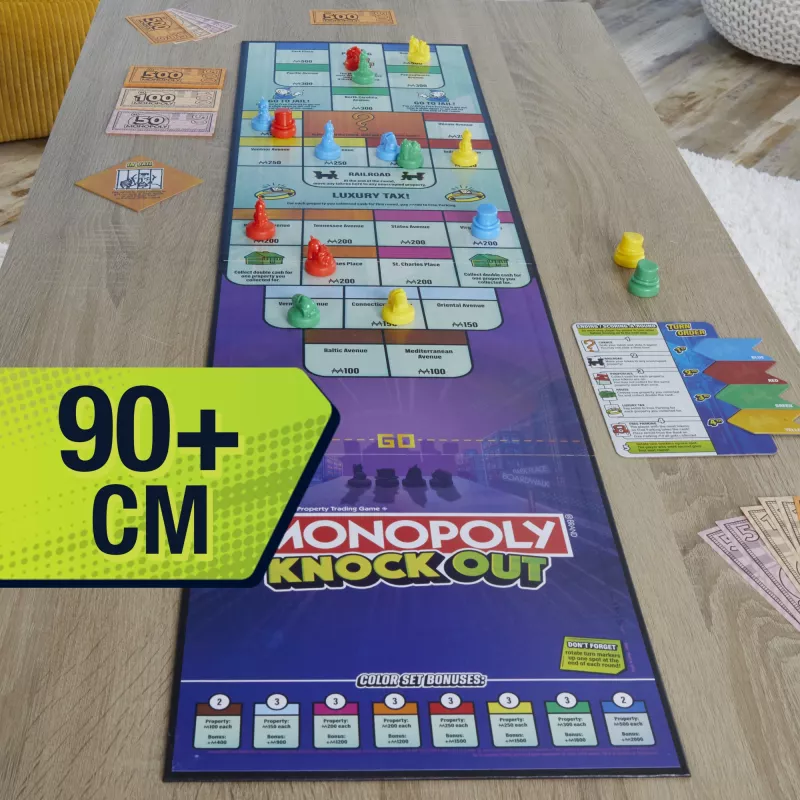 Monopoly Knockout Family Party Game, Quick-Playing Board Games for Ages 8+, 2-8 Players, 20 Mins.