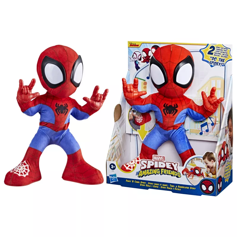 Marvel Spidey and His Amazing Friends Dance 'N Crawl Spidey, Interactive Plush Toy with Music & Sounds