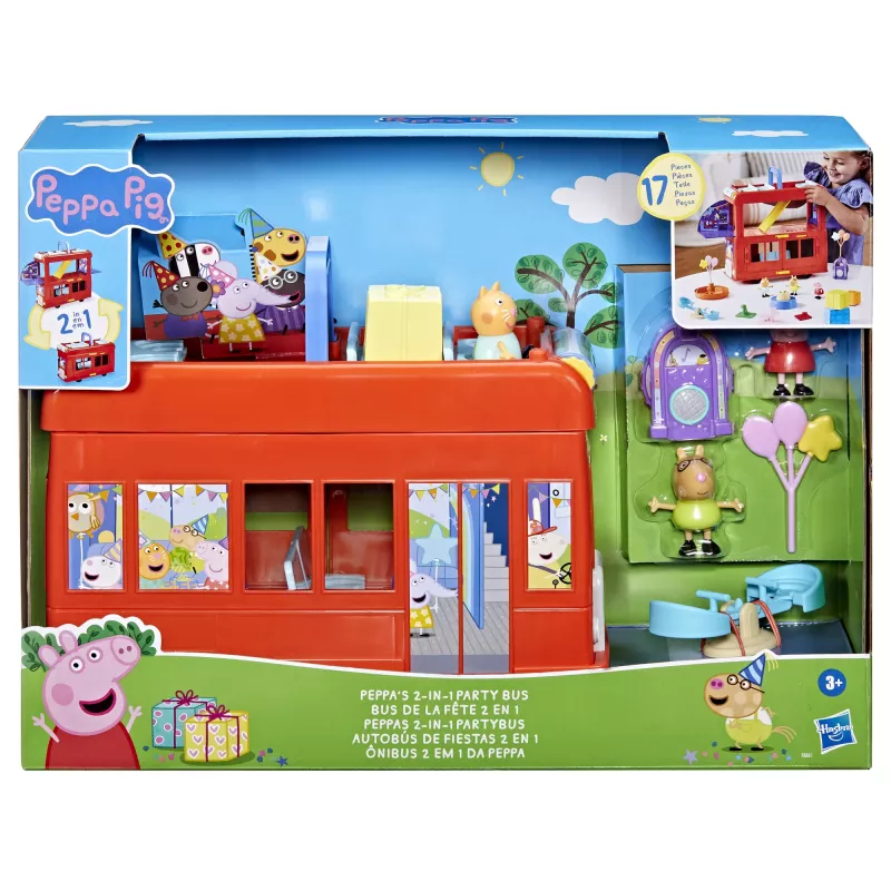 Peppa Pig 2-in-1 Party Bus, Action/Adventure, 3 yr(s), Multicolour, Plastic