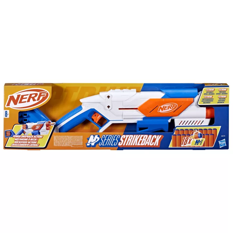 Toy blaster Nerf N Series Strikeback Blue Orange White 8+