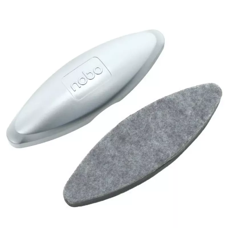 Nobo Glass Whiteboard Eraser, Board cleaning dry cloths, Silver, 42 mm, 200 mm, 58 mm, 90 g