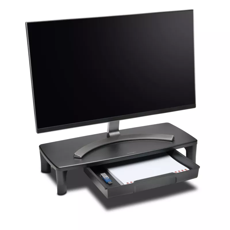 Kensington SmartFit Monitor Stand with Drawer, Freestanding, 15 kg, 76.2 cm (30 inch), Height adjustment, Black