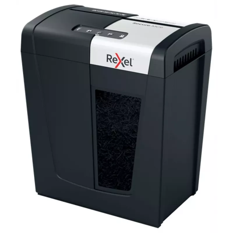 Rexel Secure MC6 Whisper-Shred Micro Cut Paper Shredder P5, Micro-cut shredding, 2 x 15 mm, 18 L, 175 sheets, 55 dB, Buttons