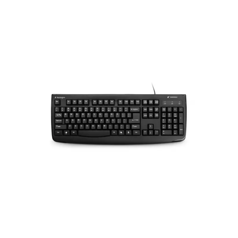 Kensington K:Keybrd Washable ProFitUSB ES, Full-size (100%), Wired, USB, QWERTY, Black