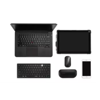 Kensington Dual Wireless Compact Keyboard - PN, Mini, Wireless, Bluetooth, QWERTY, Black