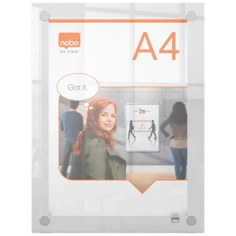 Nobo Premium Plus A4 Clear Acrylic Wall Mounted Poster Frame